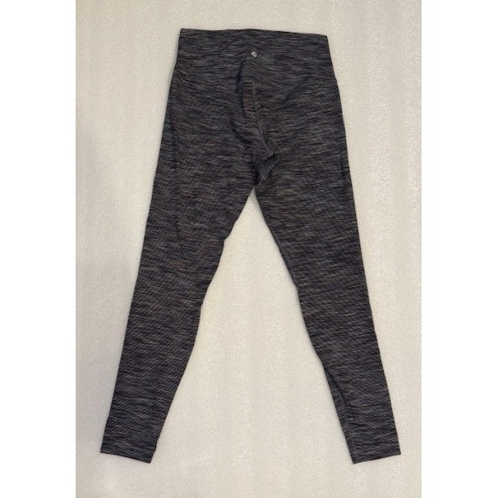 Lululemon Align High-Rise Leggings Black Grey Space Dye Nulu Size 10 Full Length